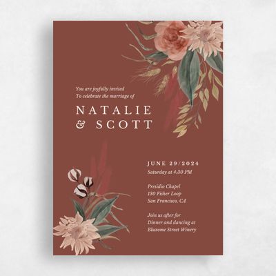 Brown Wedding Invitation - Monahan Classic