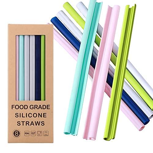 Reusable Silicone Straws-Premium Food Grade Drinking Straw, BPA Free, Snap Straw-Openable Design, Easy to Clean, Hot and Cold Compatible