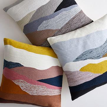 Crewel Landscape Pillow Cover, set of 2