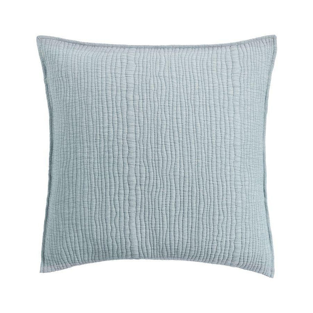 Coastal Washed Quilted Sham, Chambray, Euro