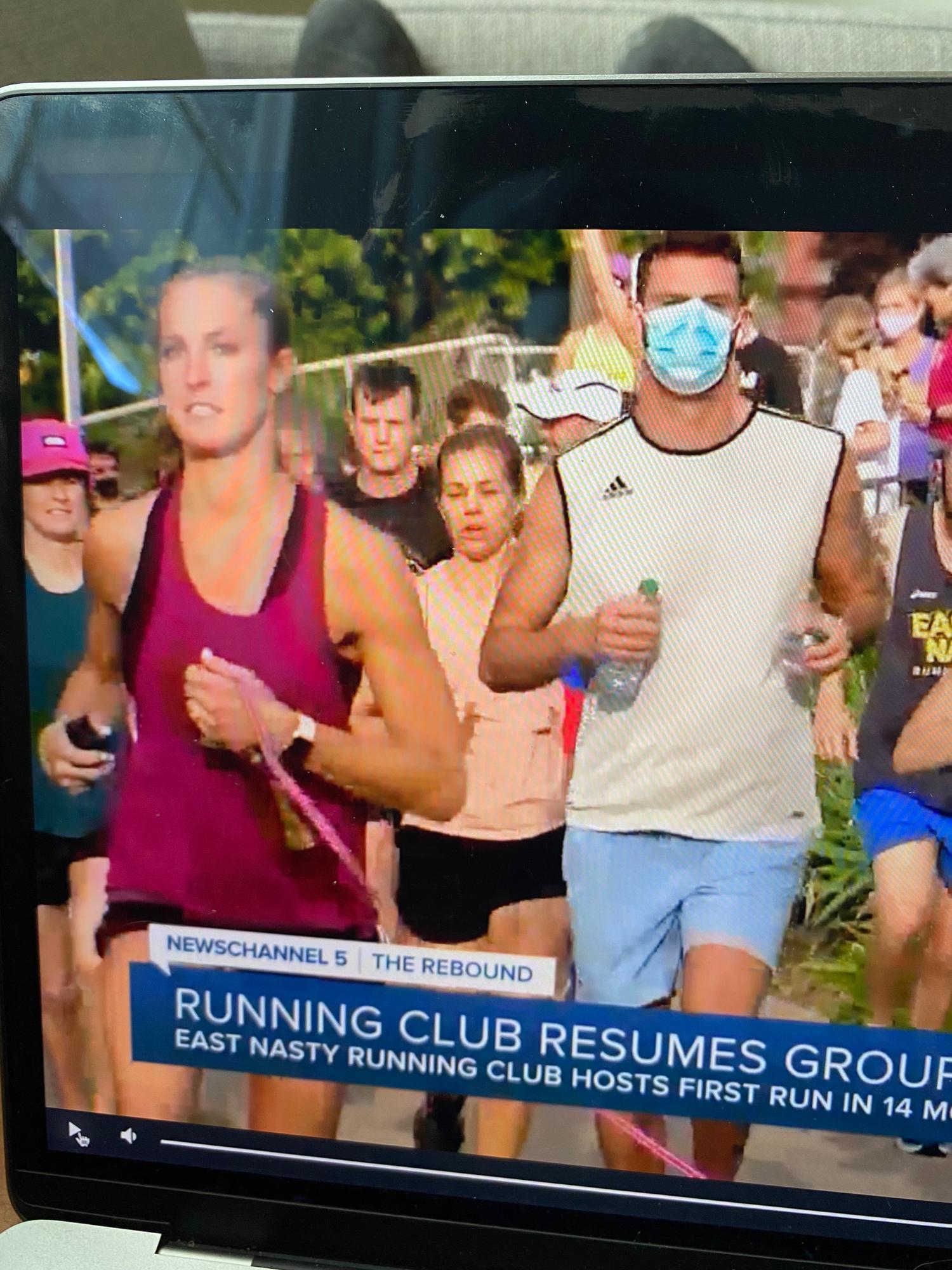 Stayed active (and famous lol) during COVID. A run club we do some Wednesday’s in our neighborhood is called East Nasty. This was the first club run back after COVID and somehow we made the news😂