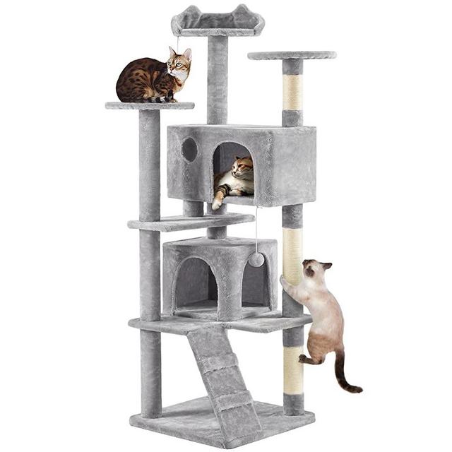 Yaheetech 70in Cat Tree Cat Tower Play House Activity Center Cat Stand Furniture with Platforms, Scratching Posts & Condos for Kittens, Cats and Pets