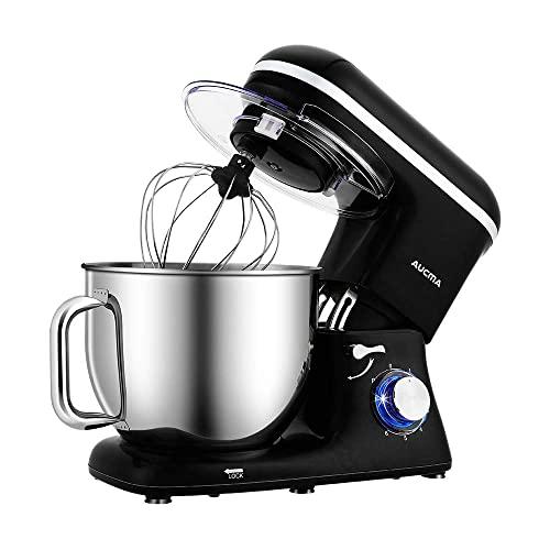 Aucma Stand Mixer,7.4QT 6-Speed Tilt-Head Food Mixer, Electric Kitchen Mixer with Dough Hook, Wire Whip & Beater