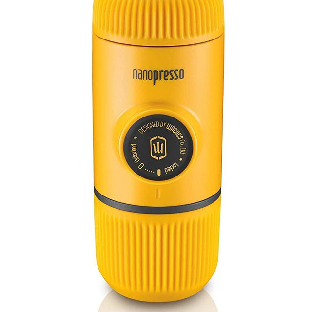 Wacaco Nanopresso Portable Espresso Maker, Upgrade Version of Minipresso, 18 Bar Pressure, Yellow Patrol Edition, Extra Small Travel Coffee Maker, Manually Operated. Perfect for Kitchen and Office