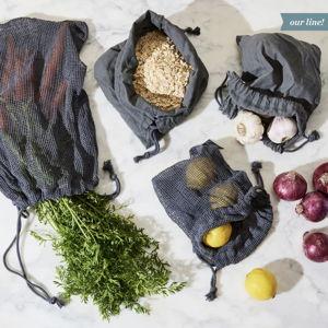 Five Two by Food52 Organic Cotton Reusable Produce Bags, Set of 8