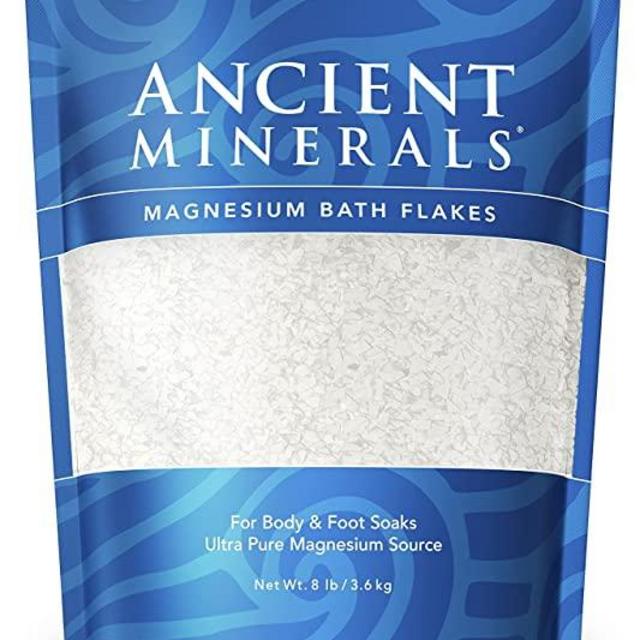 Ancient Minerals Magnesium Bath Flakes - Bathing Alternative to Epsom Salt - Soak in Natural Salts - High-Absorption Efficiency for Relaxation, Wellness & Muscle Relief - 8 lbs
