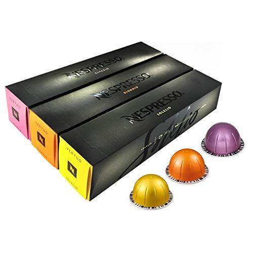 European Version of Nespresso VertuoLine, Light Variety of Coffee ( 7.7 ounce): Elvazio, Giornio, Solelio, 30 Capsules