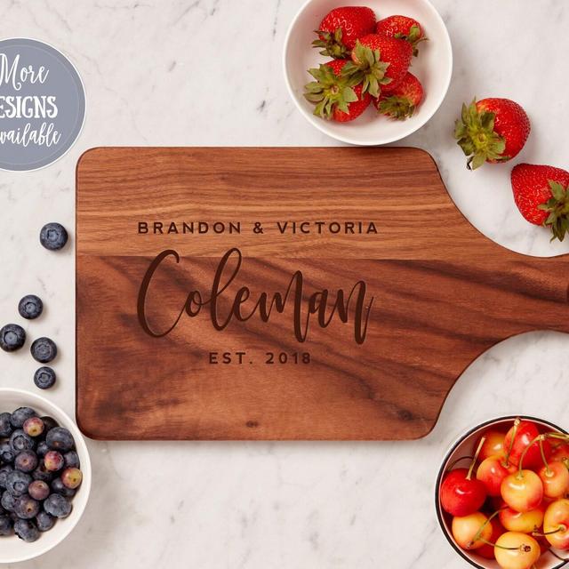 Personalized Cutting Board, Personalized Wedding Gift, House Warming Gift, Engraved Cutting Board, Anniversary Present, Paddle Cutting Board