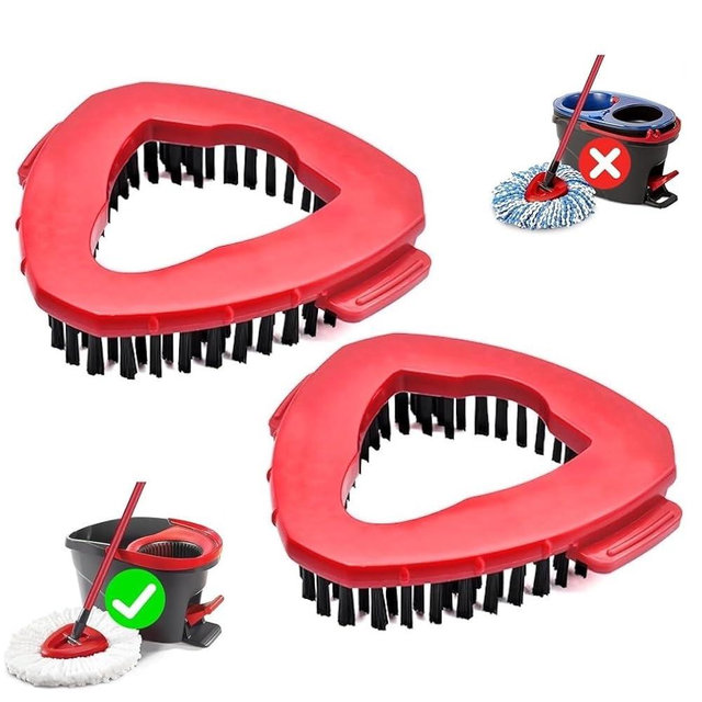 2-Pack Mop Scrub Brush Head Compatible with Ocedar EasyWring 1-Tank Spin System, Shower Floor Scrubber Mop Head Replacement, Cleaning Brush for Bathroom Kitchen, Not Fit RinseClean