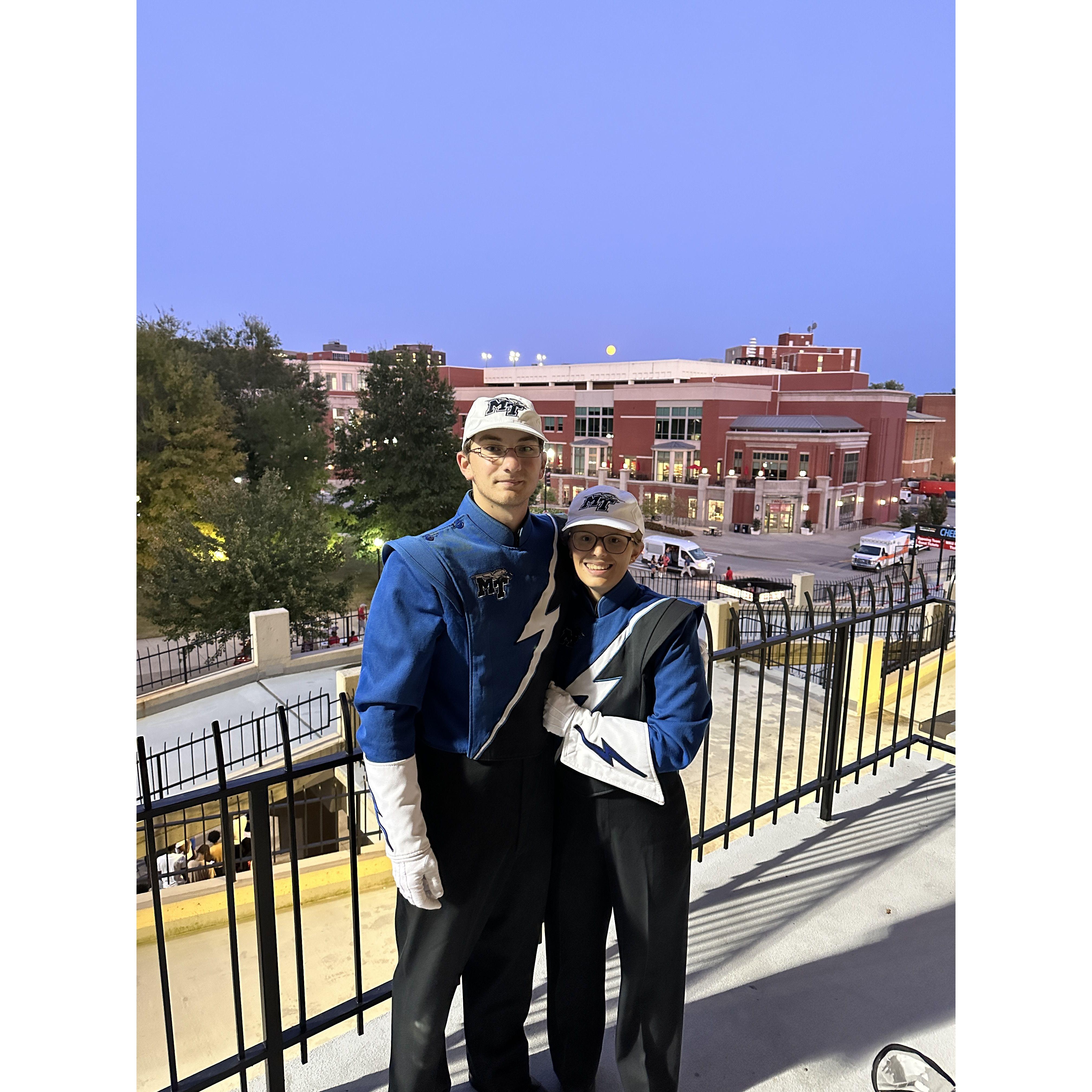 We were in Bowling Green, KY for a football game and had to take a picture with the beautiful moon in the background.
