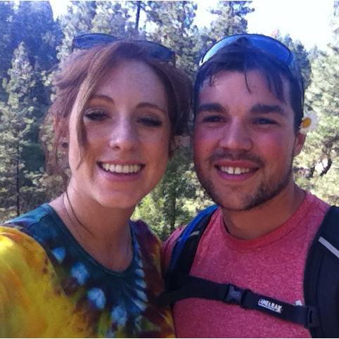 Yes Danika's eyes are closed, but this was one of our first hiking adventures in Crouch, Idaho where we almost got stampeded by a herd of elk!