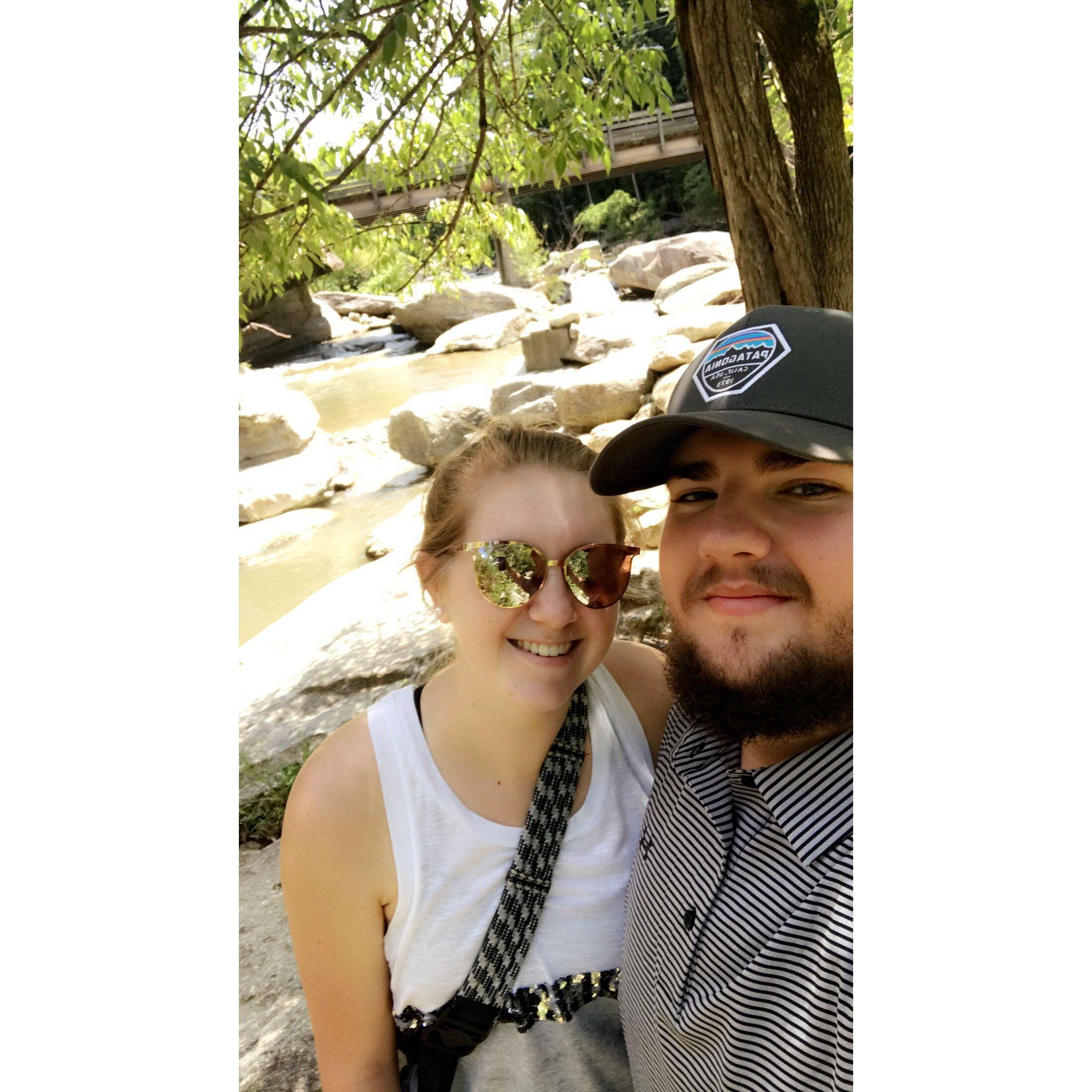 One of our first pictures from our date to Chimney Rock.