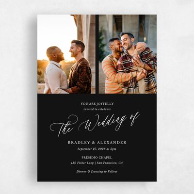 Black Wedding Invitation - Andros Multiphoto
