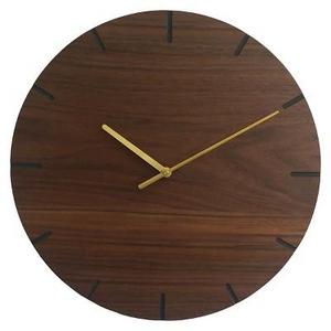 Wood 16" Clock Brass/Walnut Finish - Project 62™