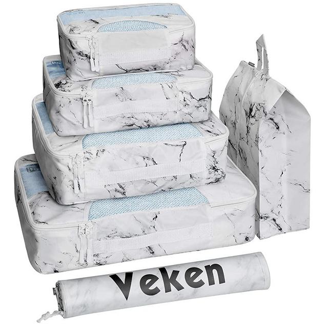 Veken 6 Set Packing Cubes, Travel Luggage Organizers with Laundry Shoe Bag