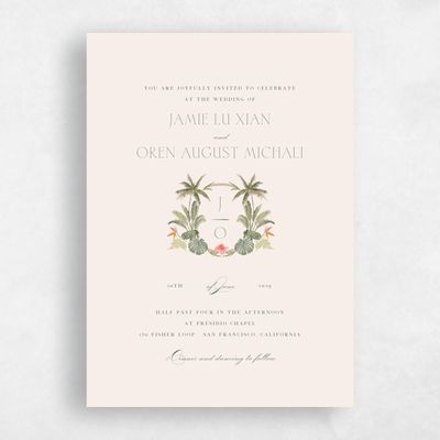 Linen, Beige Wedding Invitation - Somrig Classic
