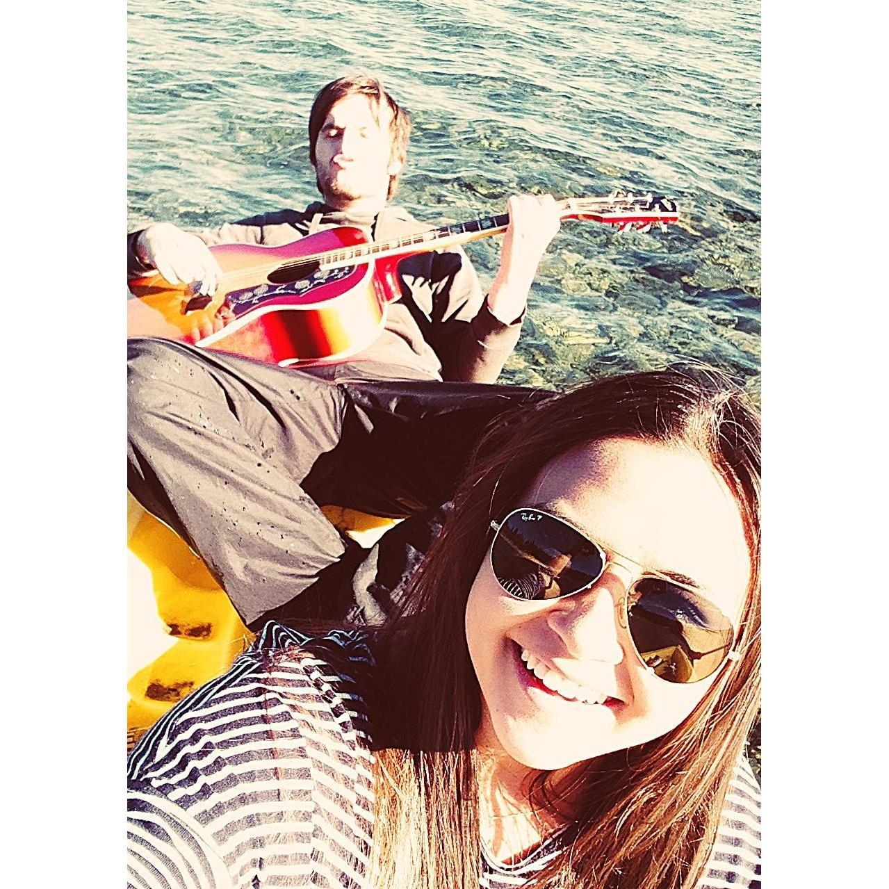 "I'll play, you row" - Lake Tahoe, 2014
