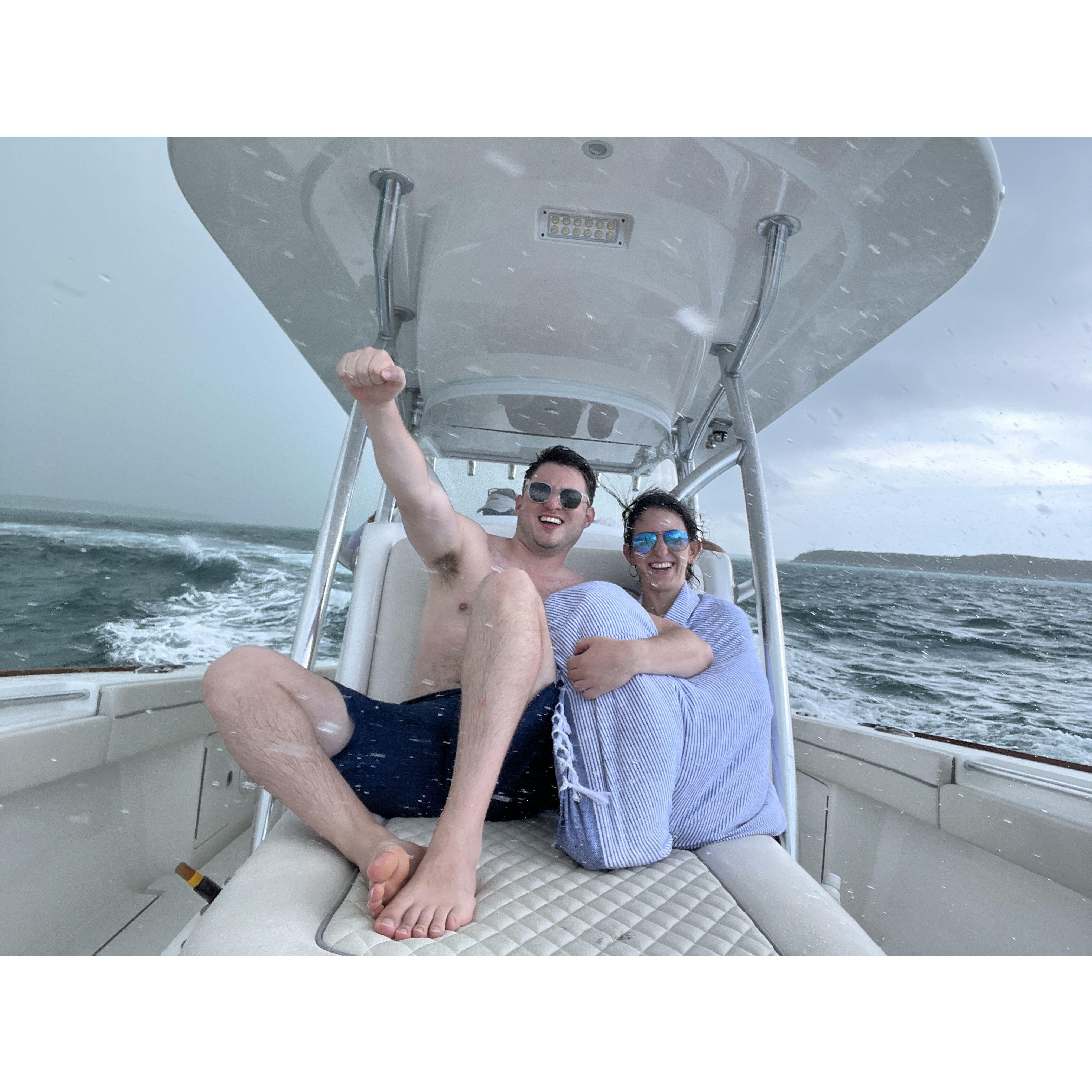 Trying to out run a storm in the Bahamas!