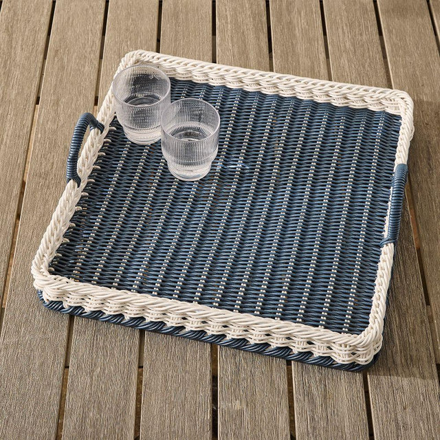 Ronny Outdoor Wicker Rectangle Tray