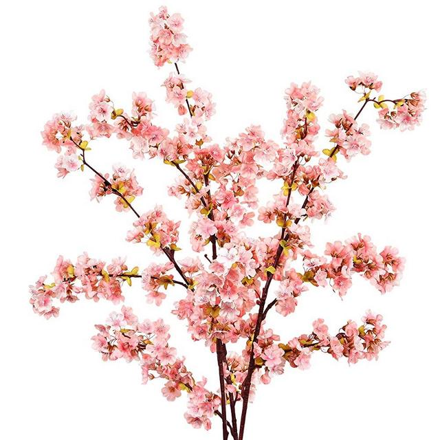 Sunm boutique Plum Blossom Artificial Flowers Simulation Flower Table Decoration Accessories Party Beach Theme Decorations Artificial Cherry Blossom Flower (Pink Cherry Blossom, Pack of 3)