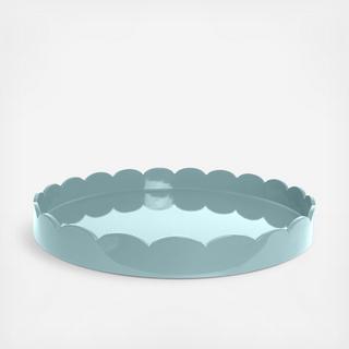 Medium Round Lacquer Scalloped Tray