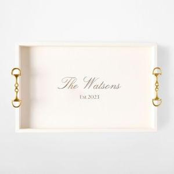 Horsebit Leather Tray - White