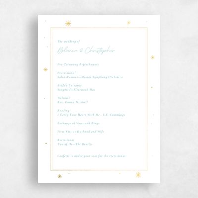 Multi-Colored Wedding Program - Splendor Foil