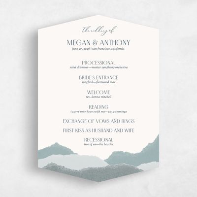 Blue Diamond Wedding Program - Lysander