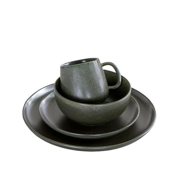Fortessa Sound Coupe 16-Piece Dinnerware Set, Forest