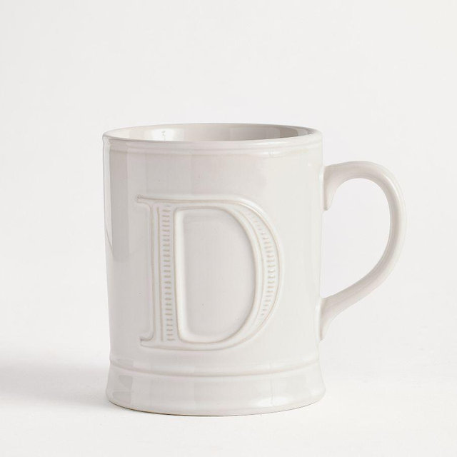 Embossed Alphabet Mug, D