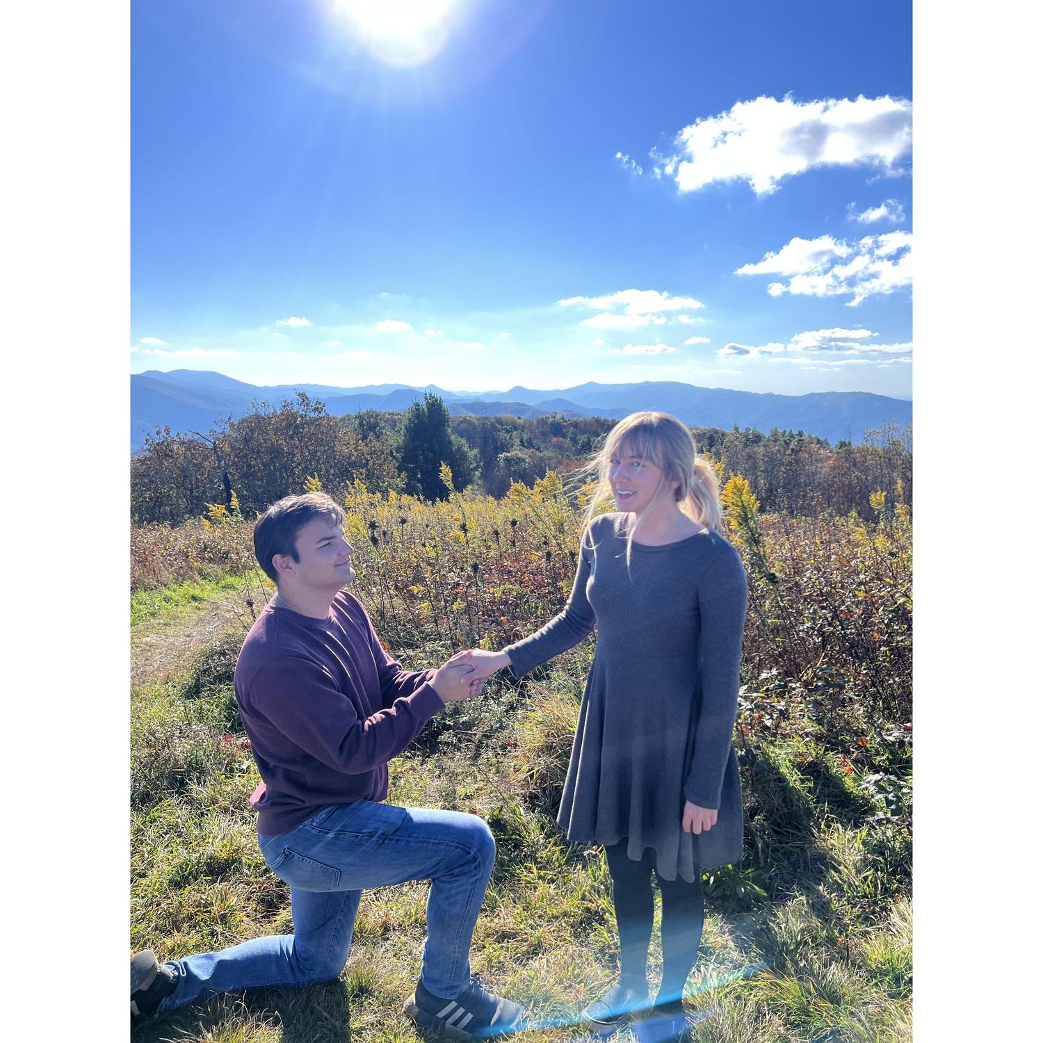 Arizona practicing his proposal two years in advance