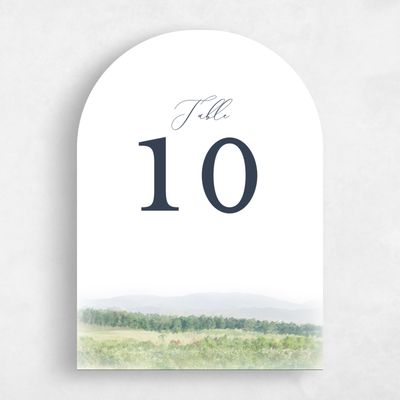 White Arch Wedding Table Number - Meadowlark