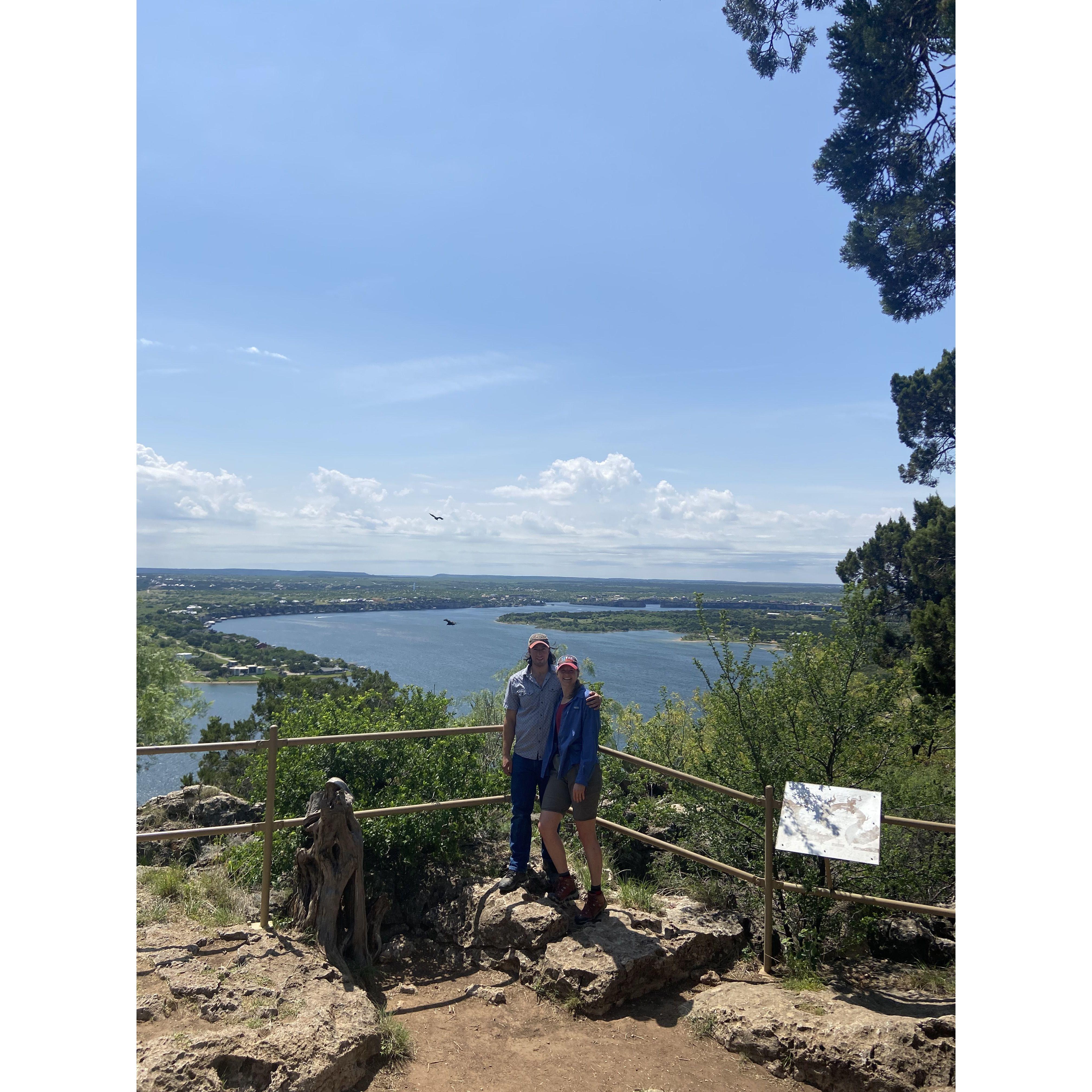 The day we got engaged in Possum Kingdom, May 2022