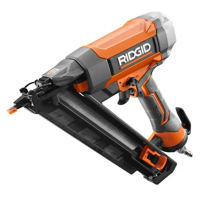 Pneumatic 15-Gauge 2-1/2 in. Angled Finish Nailer with CLEAN DRIVE Technology, Tool Bag, and Sample Nails