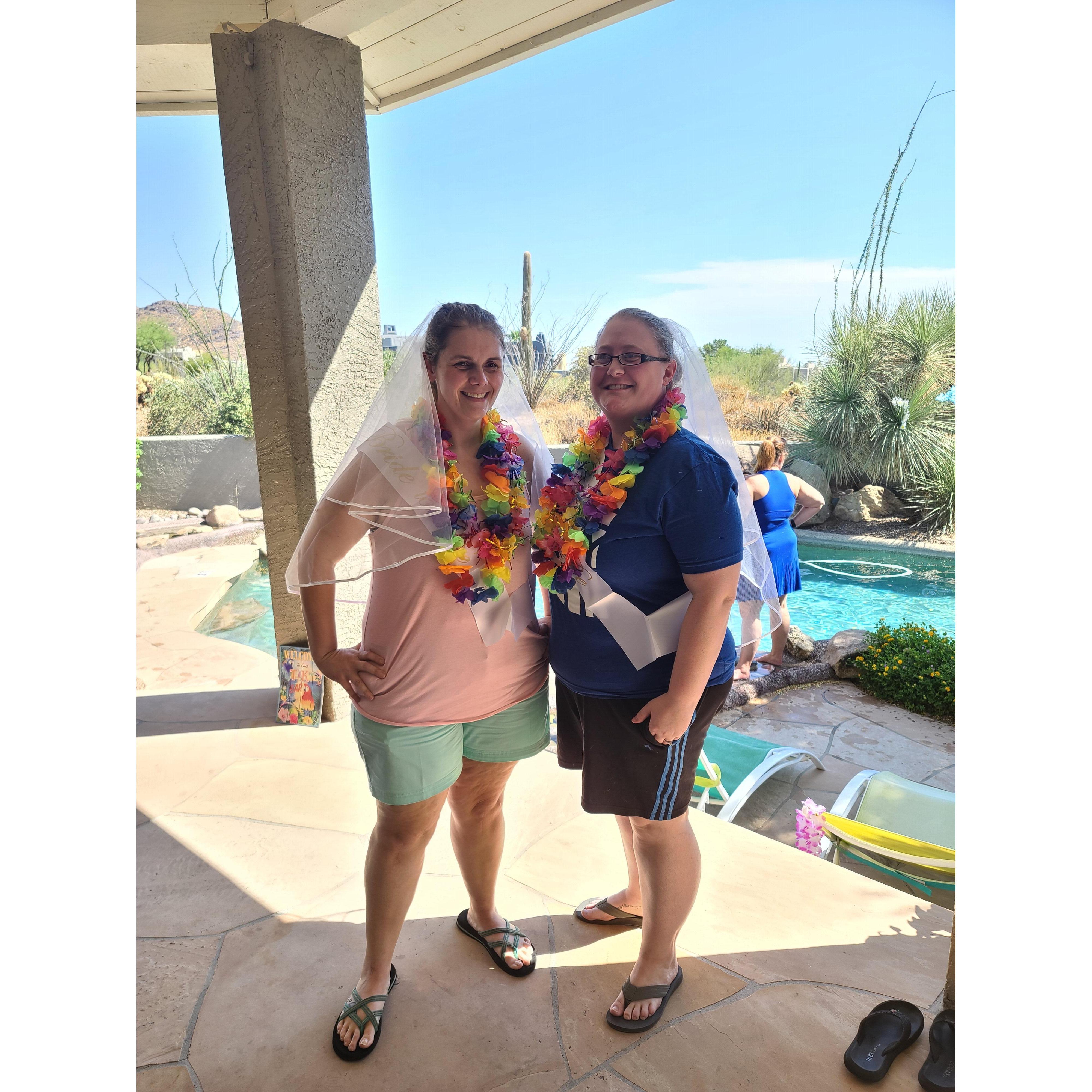 Hawaiian party to kiss the miss goodbye . . .