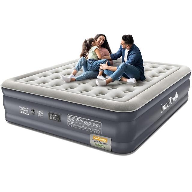 InnoTruth Cal King Air Mattress with Built in Pump, Inflatable Blow up Mattress, 18" Raised Colchones Inflables Air Bed for Guests & Home, Ideal for Home Use and Outdoor Camping, 650lb Weight Capacity