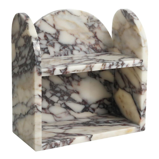 DUANYAN Marble Bathroom Counter Organizers and Storage, 2-Tier Luxurious Makeup Organizer for Perfume Cosmetic Skincare Jewelry, Natural Marble Counter Shelf, No Assembly Required