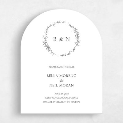 White Arch Wedding Save the Date - Earlewood Portrait
