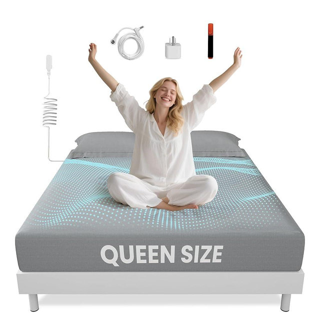 Grounding Sheets Gray Queen Size - 90% Organic Cotton + 10% Pure Silver Fitted Bed Sheet for Earthing - 400 Thread Count Deep Pocket Grounded Bedsheets - Improved Sleep Down to Earth Ground Bedding