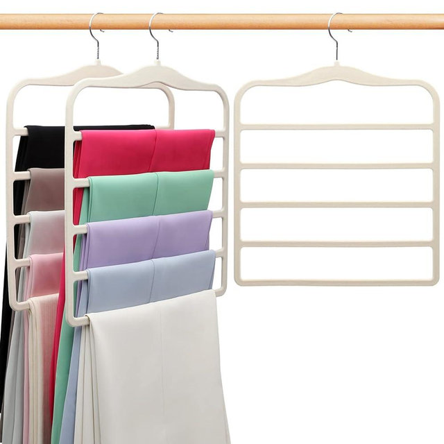 Closet Organizers and Storage,3 Pack Velvet Pants-Hangers-Space-Saving,Non Silp 5 Tier Scarf Jeans Closet Organizer,Dorm Room Essentials for College Students Girls Boys Guys,Organization and Storage