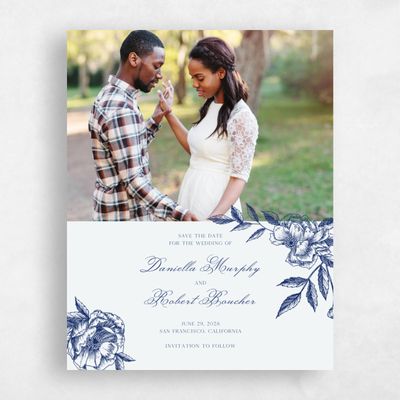 Dark Royal, Blue Wedding Save the Date - Iniguez Photo