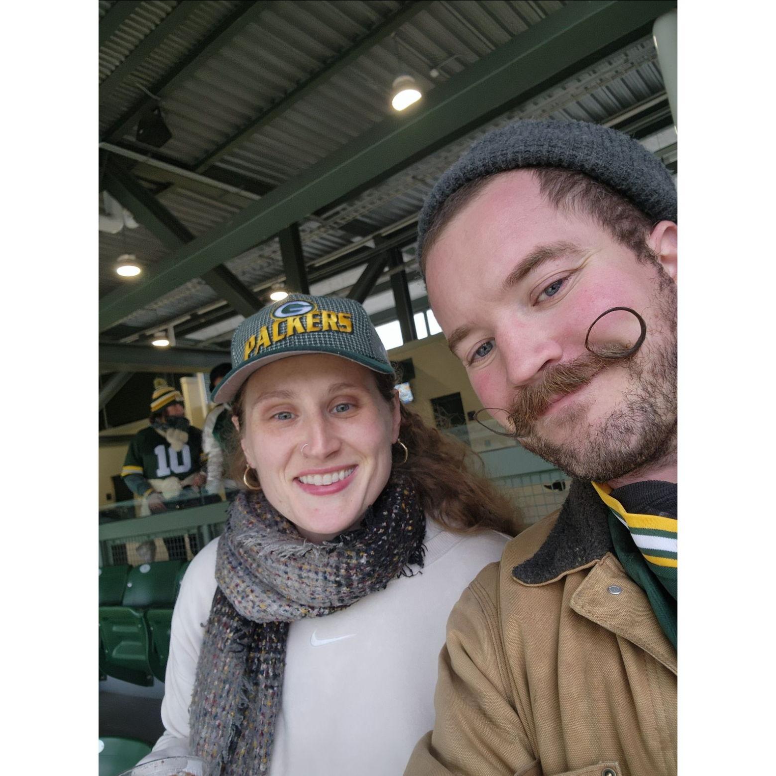 Abby had so much fun at her first game, she insisted they go to Lambeau again. John delivered!