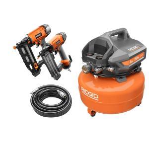 6 Gal. Electric Pancake Air Compressor Kit, (1) 18-Gauge 2-1/8 in. Brad Nailer, (1) 16-Gauge 2-1/2 in. Finish Nailer