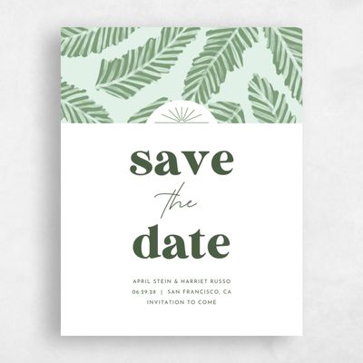 White Wedding Save the Date - Tucana Portrait
