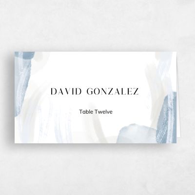 Grayed Cobalt, Blue Wedding Place Card - Staton