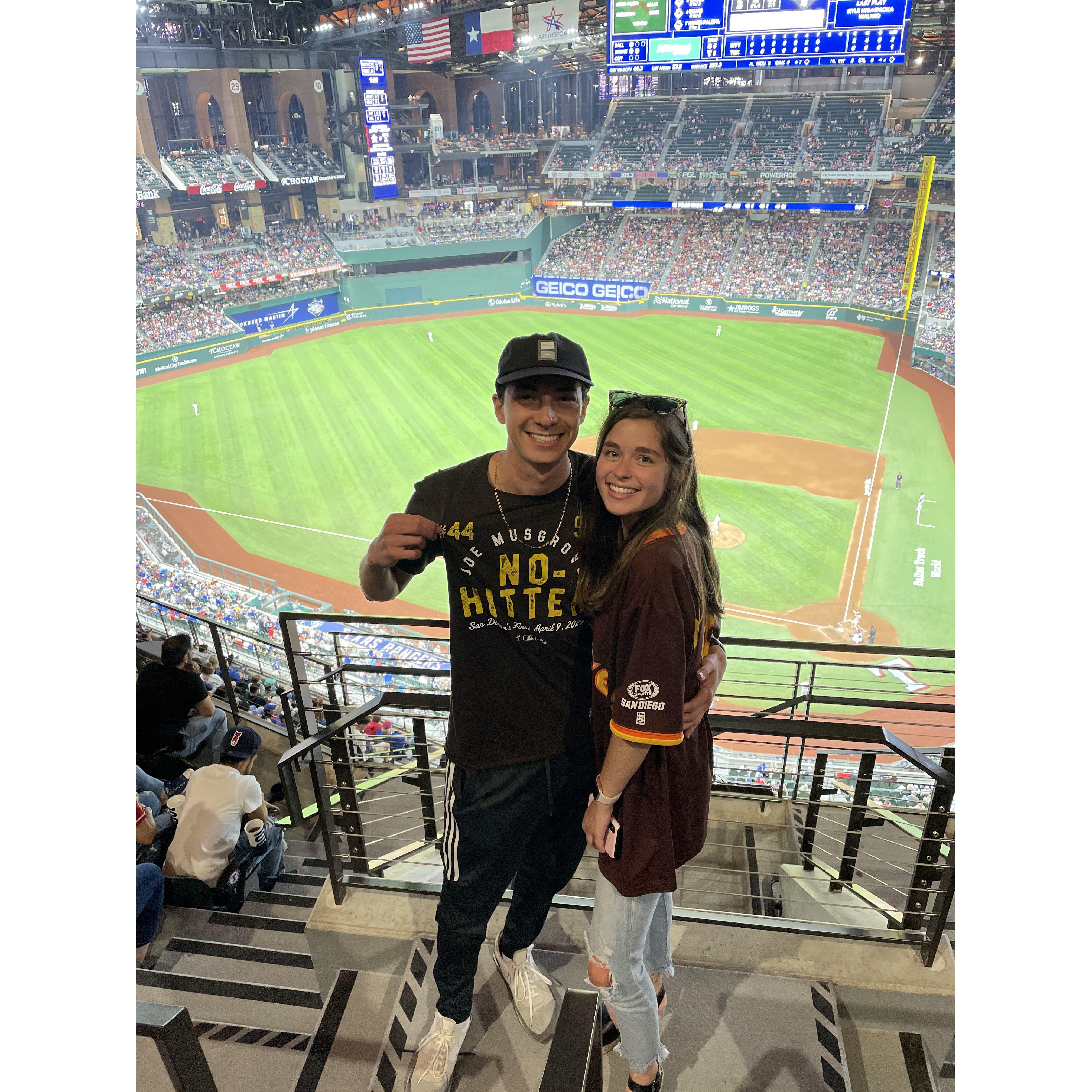 May 2021 - Celebrating Clarks 22nd birthday at a Padres game in Dallas TX!