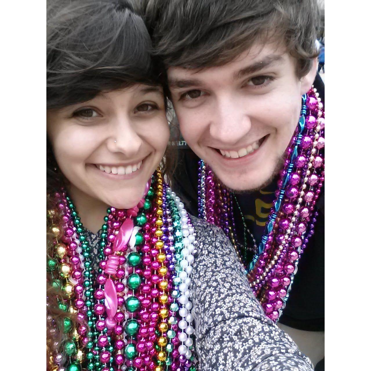 Our first Mardi Gras together at LSU!