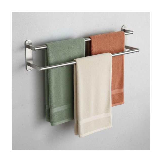Dcolora 24" Double Towel Bar, Stainless Steel Wall-Mounted Bathroom Rack