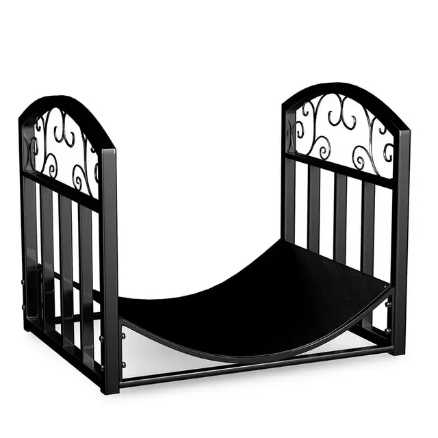 18 in. Firewood Rack with Decorative Scroll Design