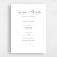 White Wedding Program - Jade